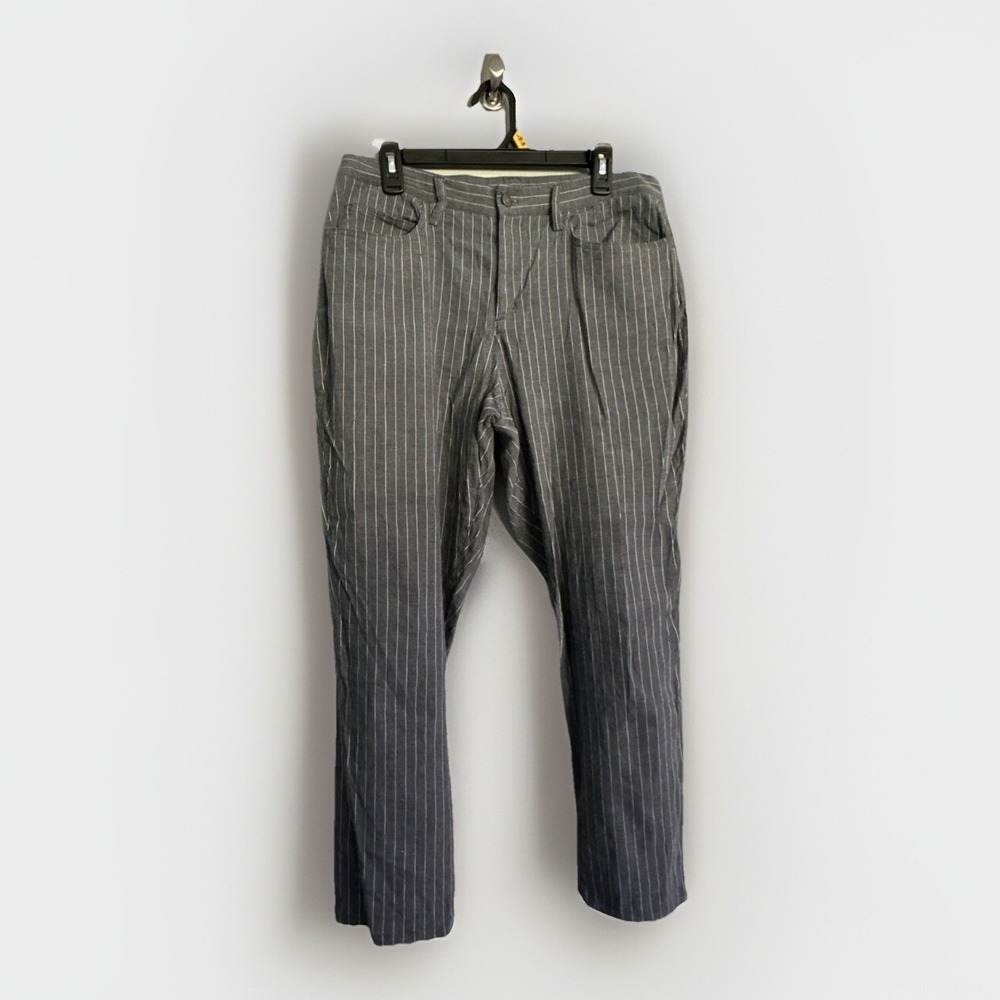 Theory Jordin W Andria Grey Pinstripe Linen Blend Pants Size 30‎